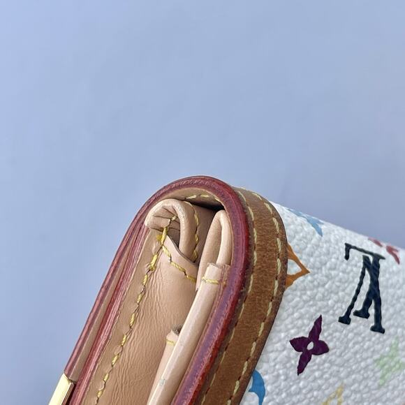 Louis Vuitton Takashi Murakami Snap Card Case Wallet Monogram Multicolor White - Picture 5 of 16